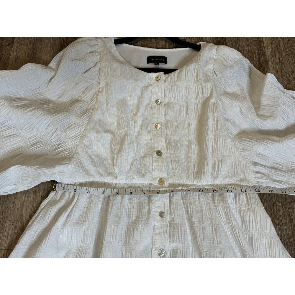 Majorelle Kimmie Mini Dress in White Size Medium Balloon Sleeves - Picture 7 of 8